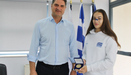 Στον Δήμαρχο Μεσσήνης σήμερα η αθλήτρια της πάλης Ελένη Μαρκοπούλου που κατέκτησε την 4η θέση στο Βαλκανικό πρωτάθλημα